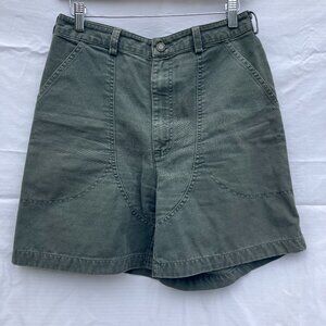 Patagonia Stand Up Shorts Vintage High Rise Organic Cotton Green Khaki